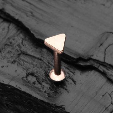 Detail View 1 of Rose Gold Minimalist Triangle Top Internally Threaded Steel Labret